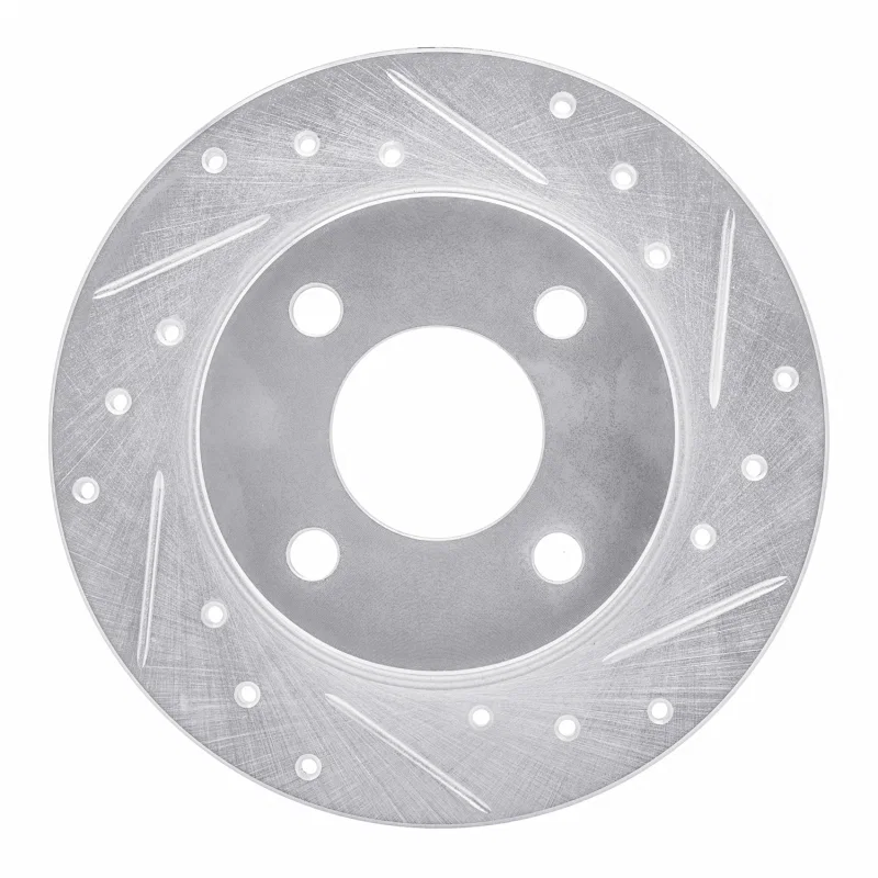R1 Concepts 631-40021R, R1 78-90 Dodge Charger Front Right Drilled & Slotted Silver Brake Rotor