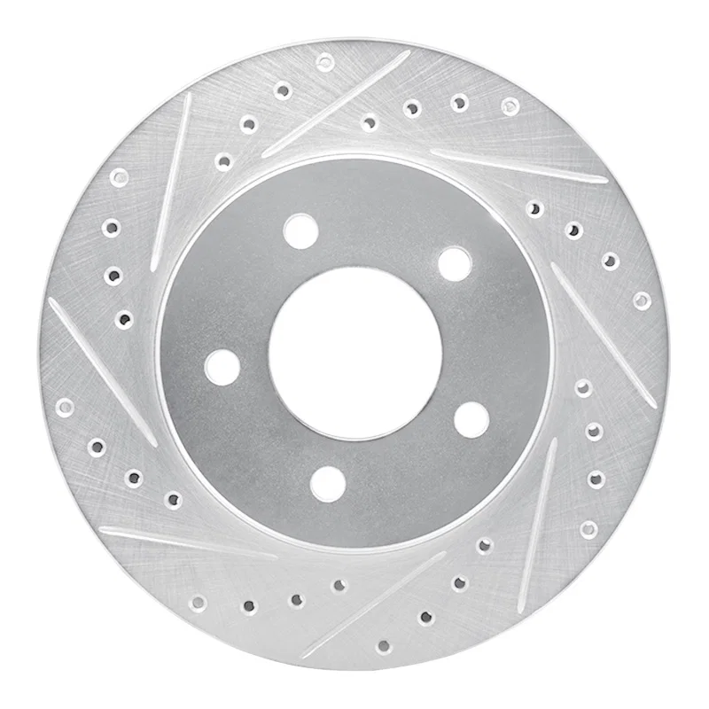 R1 Concepts 631-40067R, R1 87-90 Dodge DAKOTA 4WD Front Right Drilled & Slotted Silver Brake Rotor