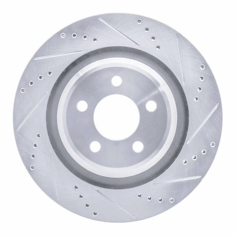 R1 Concepts 631-39020R, R1 05-23 Chrysler 300 Rear Right Drilled & Slotted Silver Brake Rotor