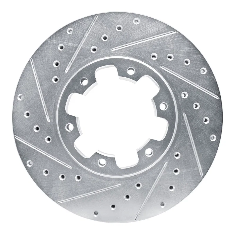 R1 Concepts 631-67084L, R1 96-04 Infiniti QX4 Front Left Drilled & Slotted Silver Brake Rotor