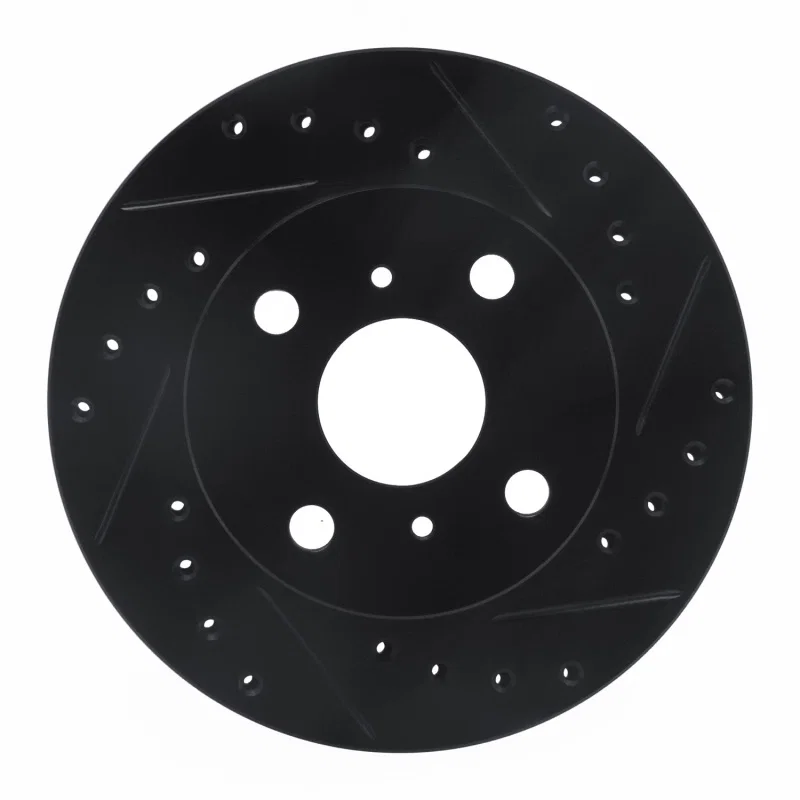 R1 Concepts 633-76034R, R1 88-92 Geo Prizm Front Right Drilled & Slotted Black Brake Rotor