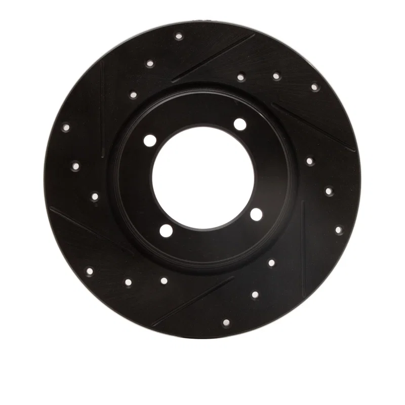 R1 Concepts 633-80054L, R1 74-84 Ford COURIER (USA/Canada) Front Left Drilled & Slotted Black Brake Rotor