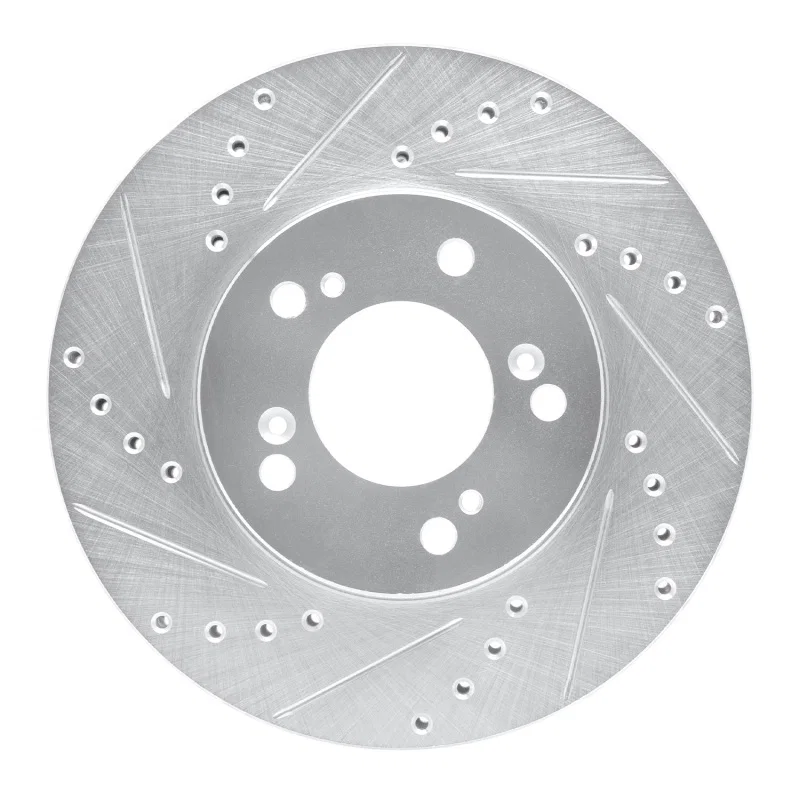 R1 Concepts 631-58008L, R1 93-95 Acura Legend Front Left Drilled & Slotted Silver Brake Rotor