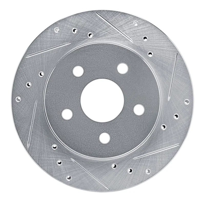 R1 Concepts 631-40007R, R1 88-90 Dodge Monaco Front Right Drilled & Slotted Silver Brake Rotor