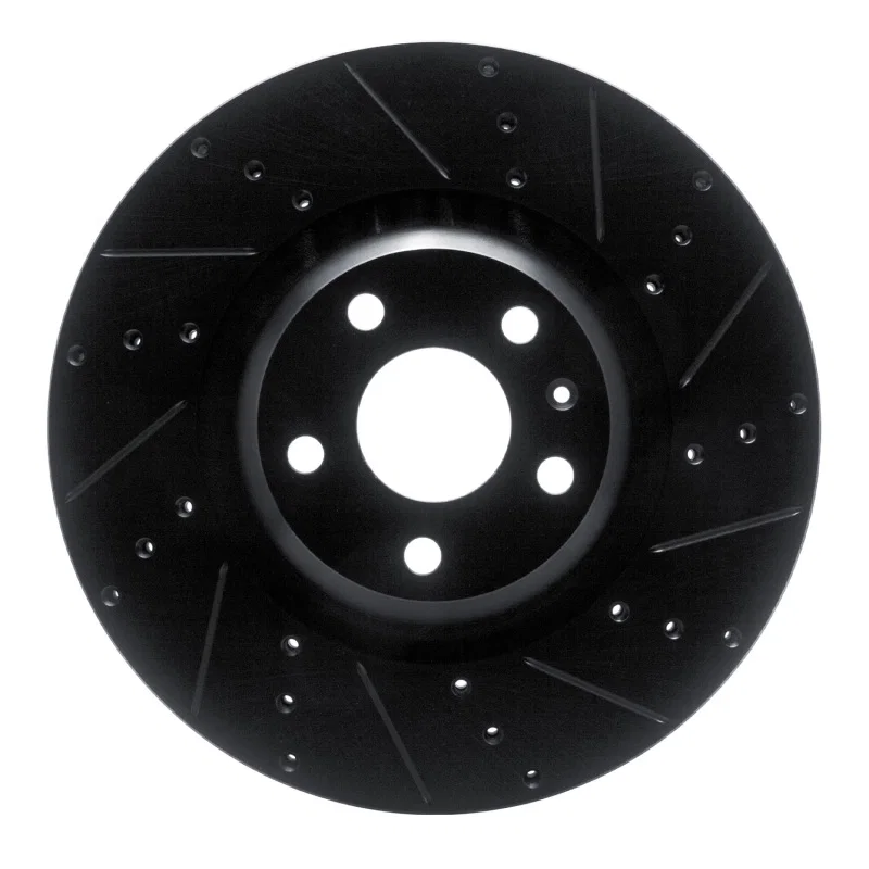 R1 Concepts 633-73069R, R1 12-15 Audi TTS Quattro Front Right Drilled & Slotted Black Brake Rotor