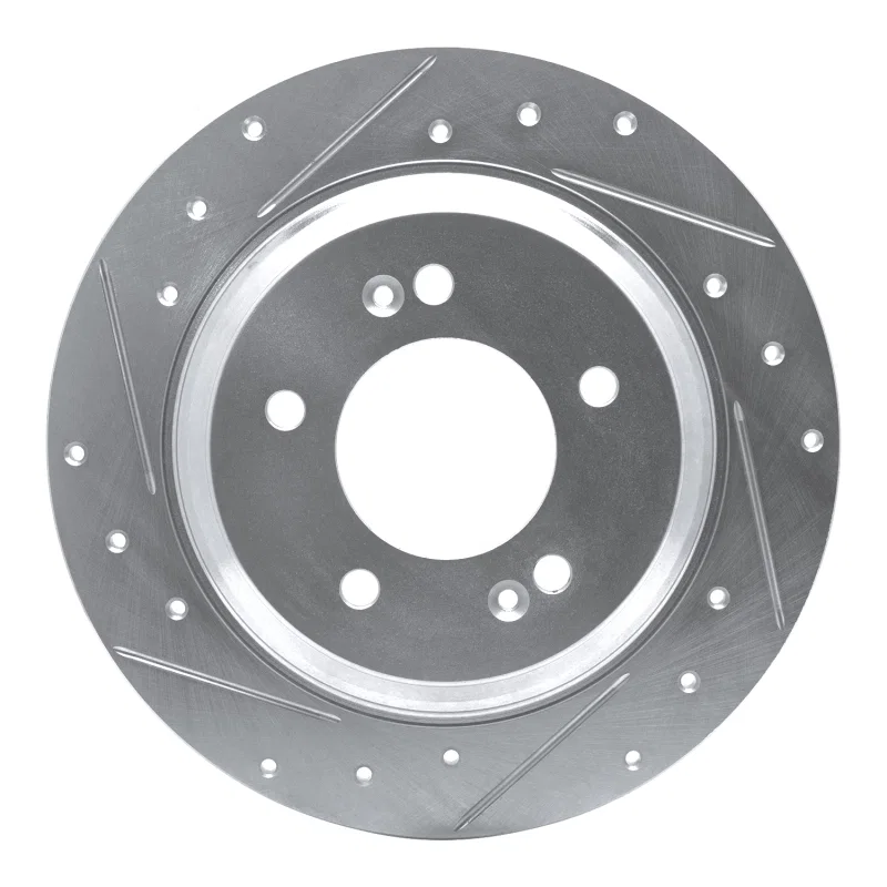 R1 Concepts 631-21014L, R1 13-25 Hyundai SONATA Rear Left Drilled & Slotted Silver Brake Rotor