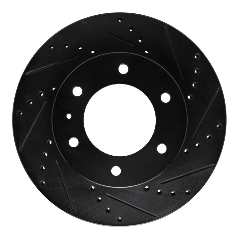 R1 Concepts 633-92067R, R1 13-17 Ford Ranger (Mexico) Front Right Drilled & Slotted Black Brake Rotor