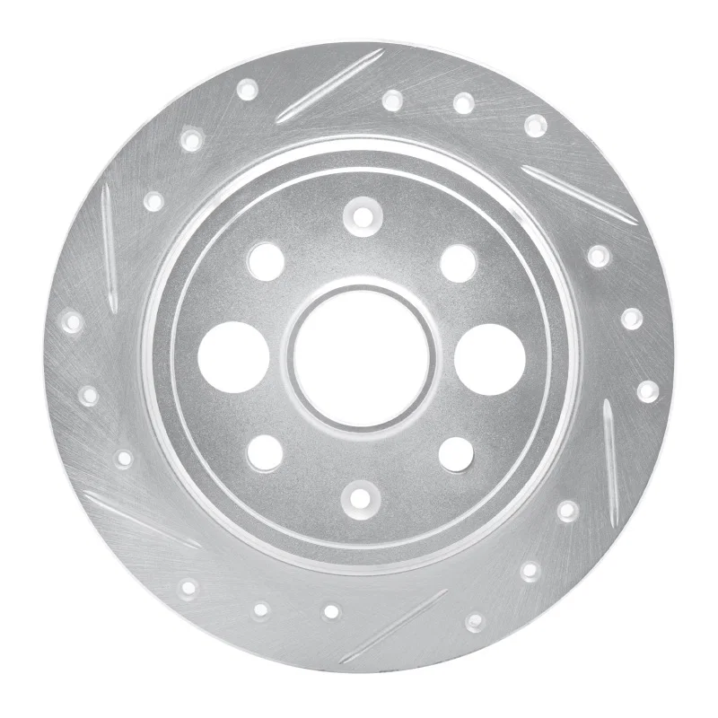 R1 Concepts 631-58000L, R1 86-89 Acura Integra Rear Left Drilled & Slotted Silver Brake Rotor