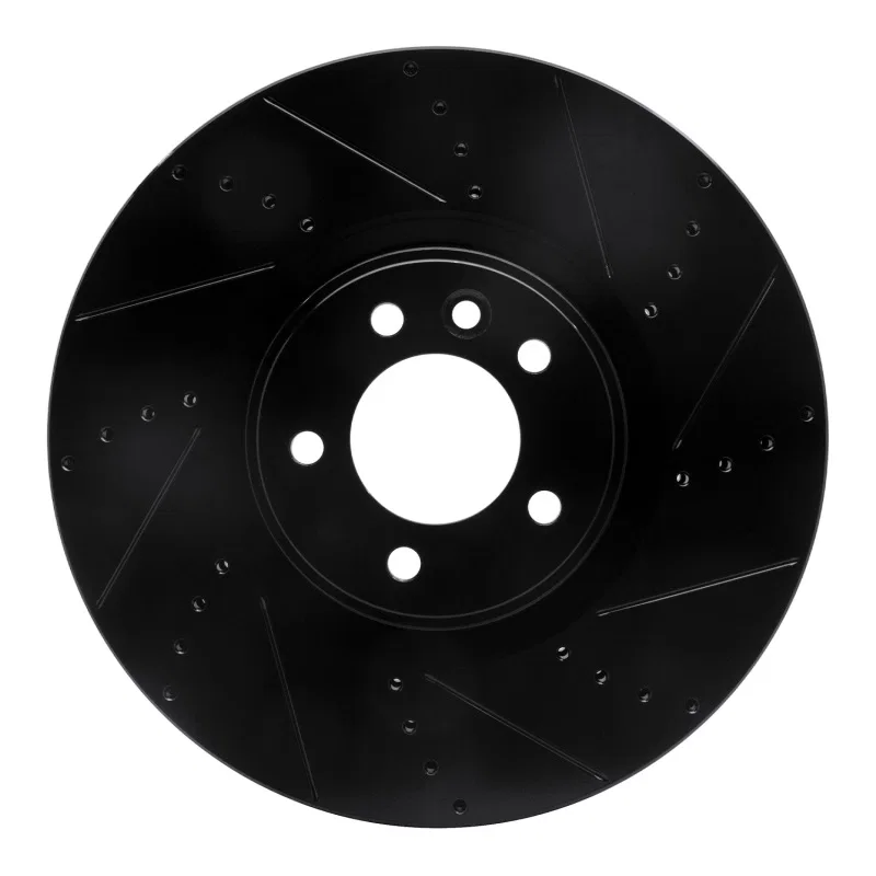 R1 Concepts 633-11021R, R1 2010-2017 Land Rover Range Rover Sport Front Right Drilled & Slotted Black Brake Rotor