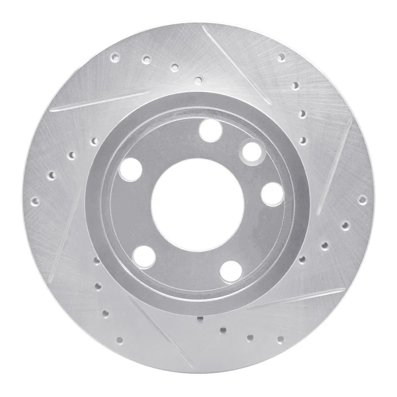 R1 Concepts 631-74040R, R1 92-95 Volkswagen EuroVan Front Right Drilled & Slotted Silver Brake Rotor