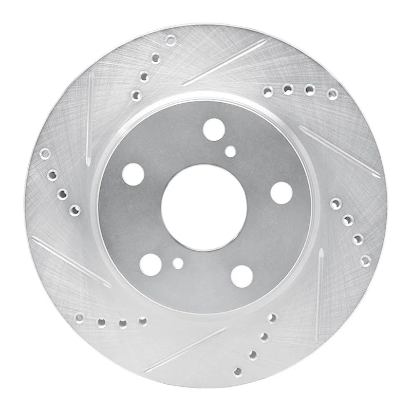R1 Concepts 631-76135L, R1 06-18 Lexus HS250H Front Left Drilled & Slotted Silver Brake Rotor