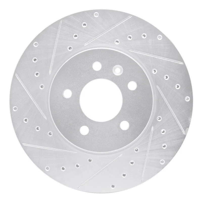 R1 Concepts 631-46035L, R1 13-25 Cadillac ATS Front Left Drilled & Slotted Silver Brake Rotor