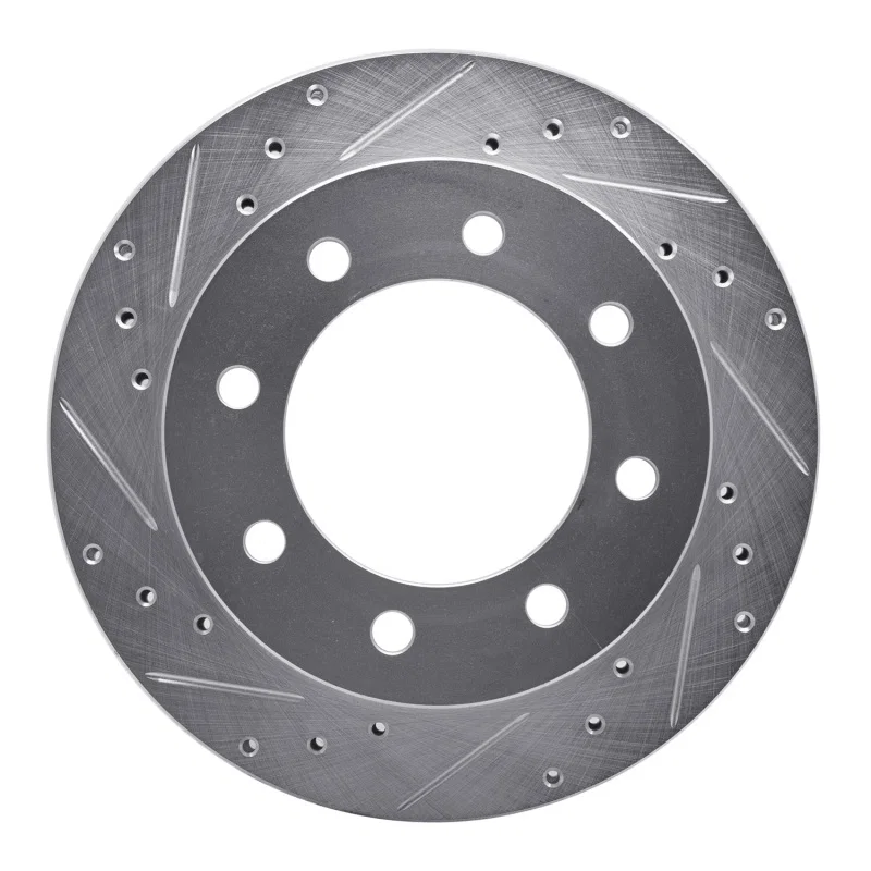 R1 Concepts 631-48040L, R1 99-20 Chevrolet Express 3500 Rear Left Drilled & Slotted Silver Brake Rotor