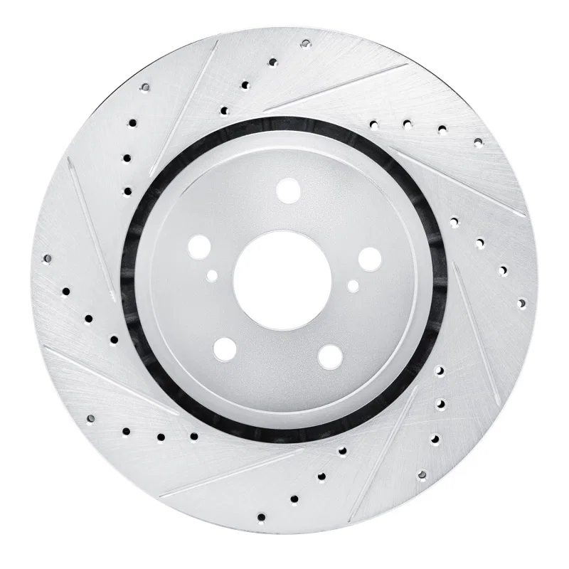 R1 Concepts 631-76160L, R1 21-25 Toyota SIENNA Front Left Drilled & Slotted Silver Brake Rotor