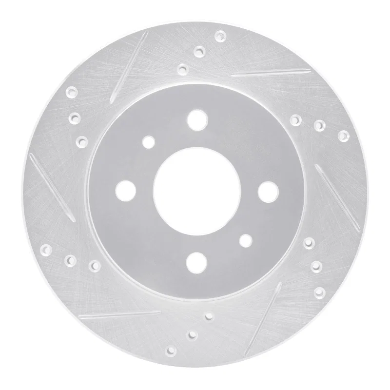 R1 Concepts 631-53001L, R1 91-02 Saturn SC Front Left Drilled & Slotted Silver Brake Rotor