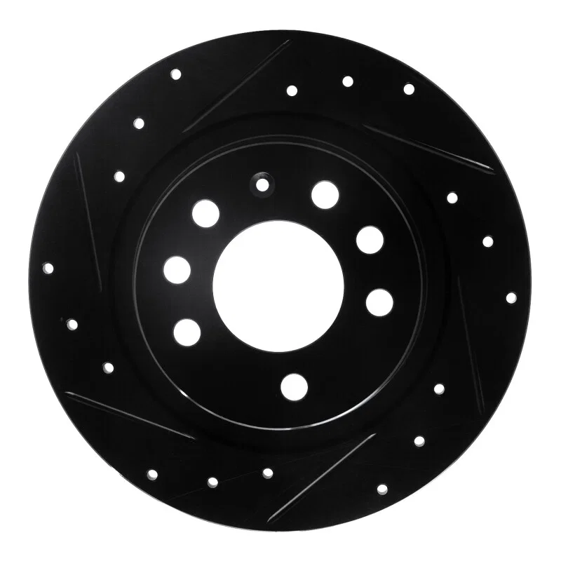 R1 Concepts 633-52006L, R1 85-92 Chevrolet Camaro Rear Left Drilled & Slotted Black Brake Rotor