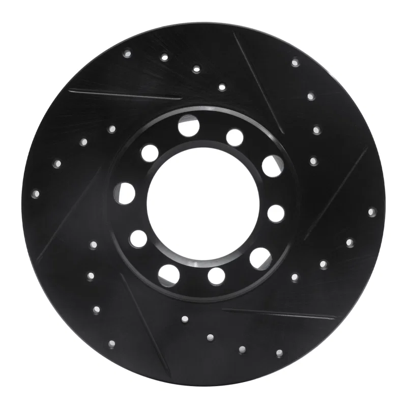 R1 Concepts 633-63006R, R1 73-85 Mercedes-Benz 230 Front Right Drilled & Slotted Black Brake Rotor