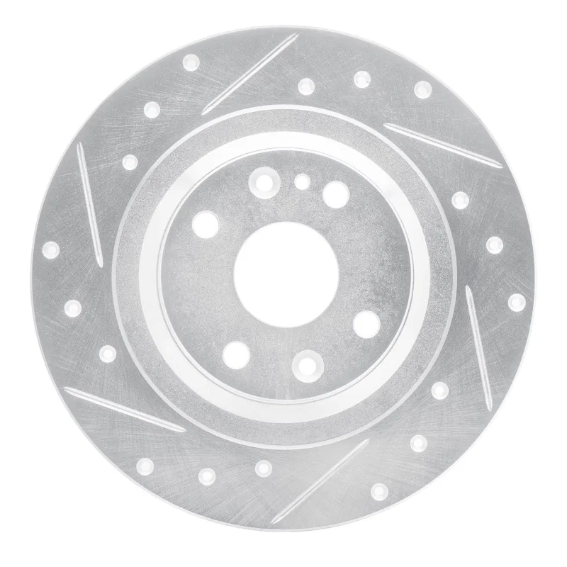 R1 Concepts 631-80037L, R1 01-05 Mazda Miata Rear Left Drilled & Slotted Silver Brake Rotor