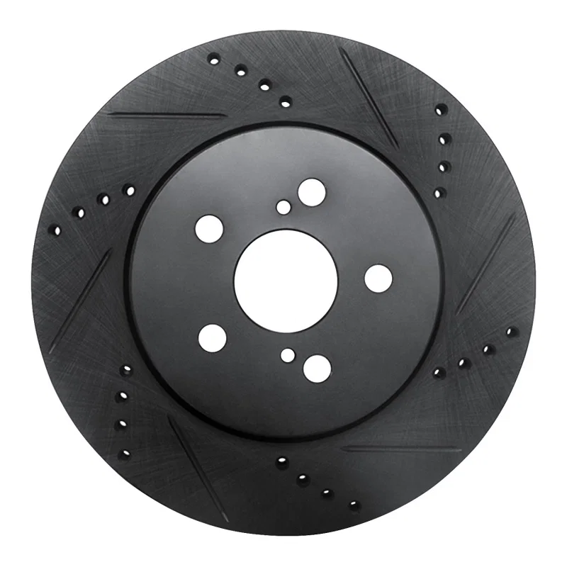 R1 Concepts 633-76155R, R1 19-25 Toyota Corolla (Mexico) Front Right Drilled & Slotted Black Brake Rotor