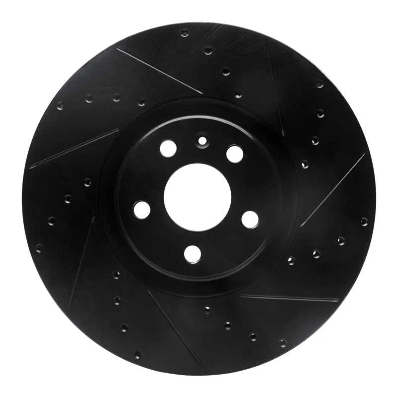 R1 Concepts 633-27051R, R1 16-26 Polestar Polestar 2 Front Right Drilled & Slotted Black Brake Rotor