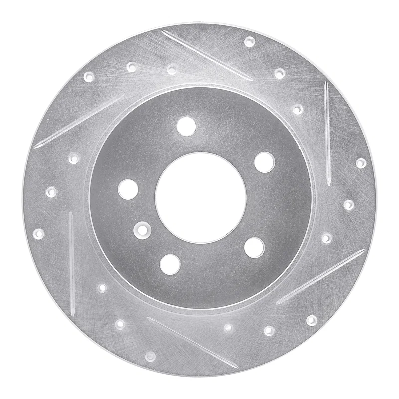 R1 Concepts 631-45013R, R1 06-11 Buick Lucerne Rear Right Drilled & Slotted Silver Brake Rotor