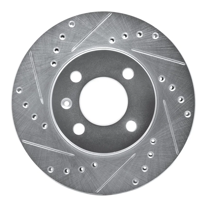 R1 Concepts 631-74006L, R1 86-08 Volkswagen Quantum Front Left Drilled & Slotted Silver Brake Rotor