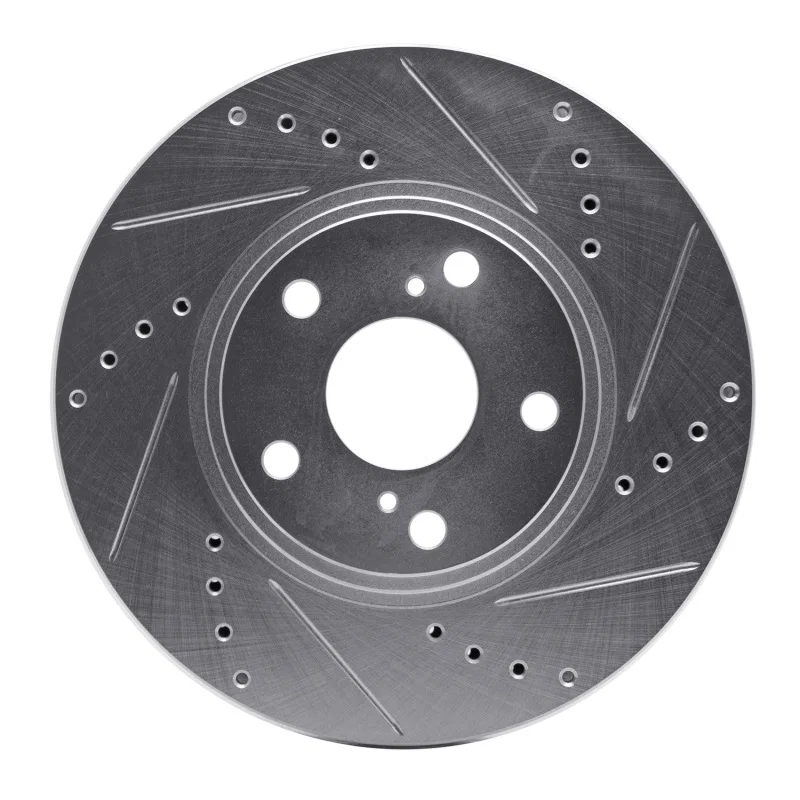 R1 Concepts 631-76055R, R1 99-07 Lexus ES300 Front Right Drilled & Slotted Silver Brake Rotor
