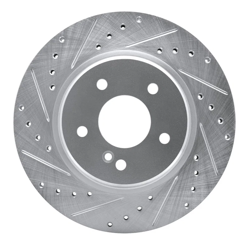 R1 Concepts 631-63040L, R1 98-09 Chrysler Crossfire Rear Left Drilled & Slotted Silver Brake Rotor