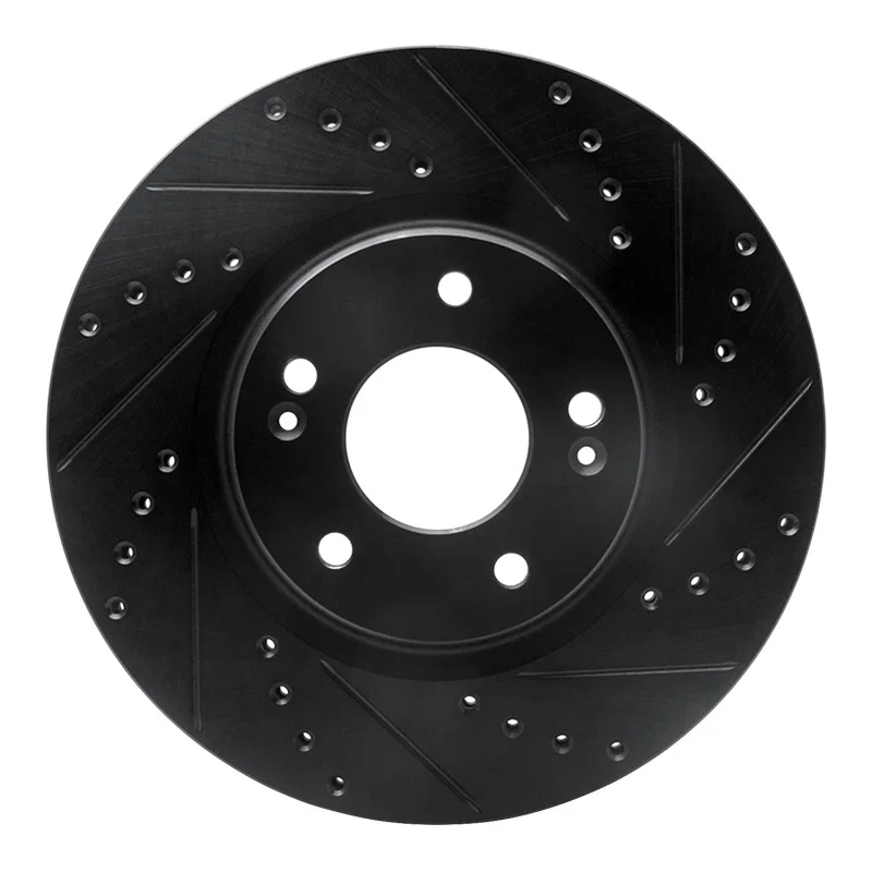 R1 Concepts 633-03066R, R1 20-25 Hyundai Kona Front Right Drilled & Slotted Black Brake Rotor