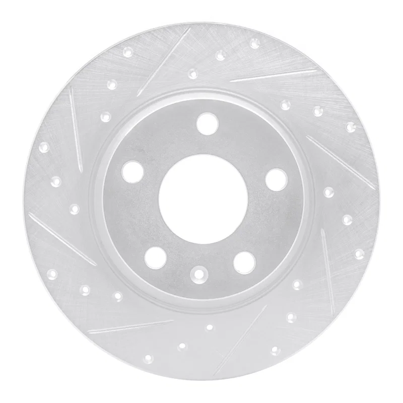 R1 Concepts 631-73053L, R1 08-15 Audi TT Rear Left Drilled & Slotted Silver Brake Rotor