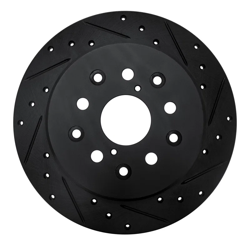 R1 Concepts 633-75007R, R1 98-10 Lexus GS400 Rear Right Drilled & Slotted Black Brake Rotor