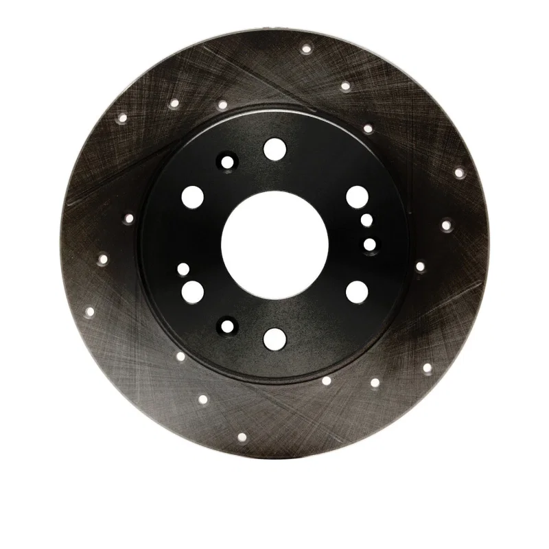 R1 Concepts 633-48050R, R1 05-20 Cadillac Escalade EXT Front Right Drilled & Slotted Black Brake Rotor