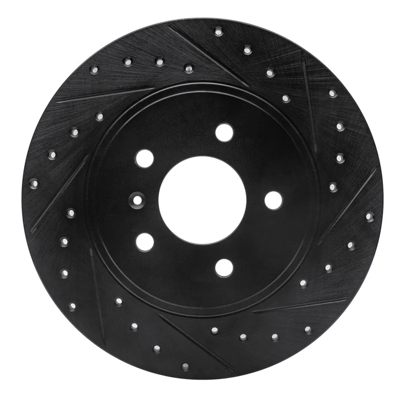 R1 Concepts 633-52025R, R1 05-05 Buick Terraza Rear Right Drilled & Slotted Black Brake Rotor