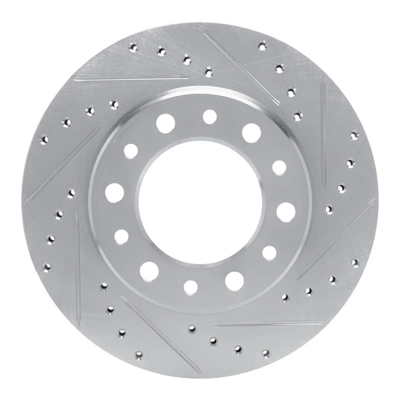 R1 Concepts 633-76169R, R1 76-89 Toyota Land Cruiser Front Right Drilled & Slotted Black Brake Rotor