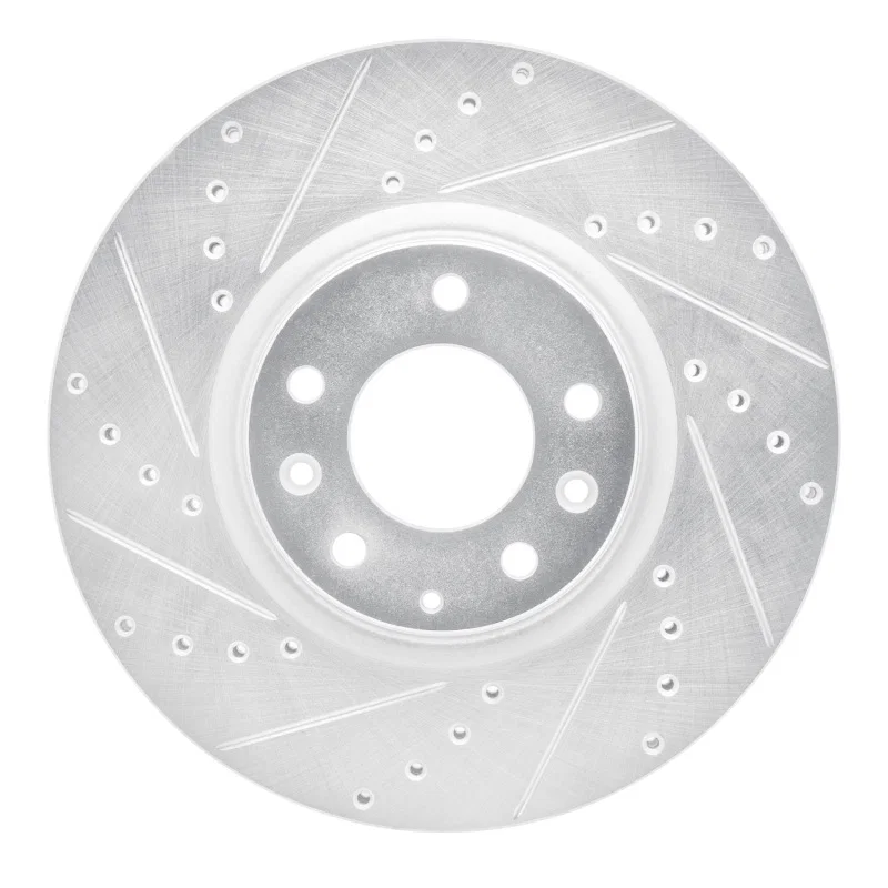 R1 Concepts 631-80045L, R1 06-07 Mazda 6 Front Left Drilled & Slotted Silver Brake Rotor