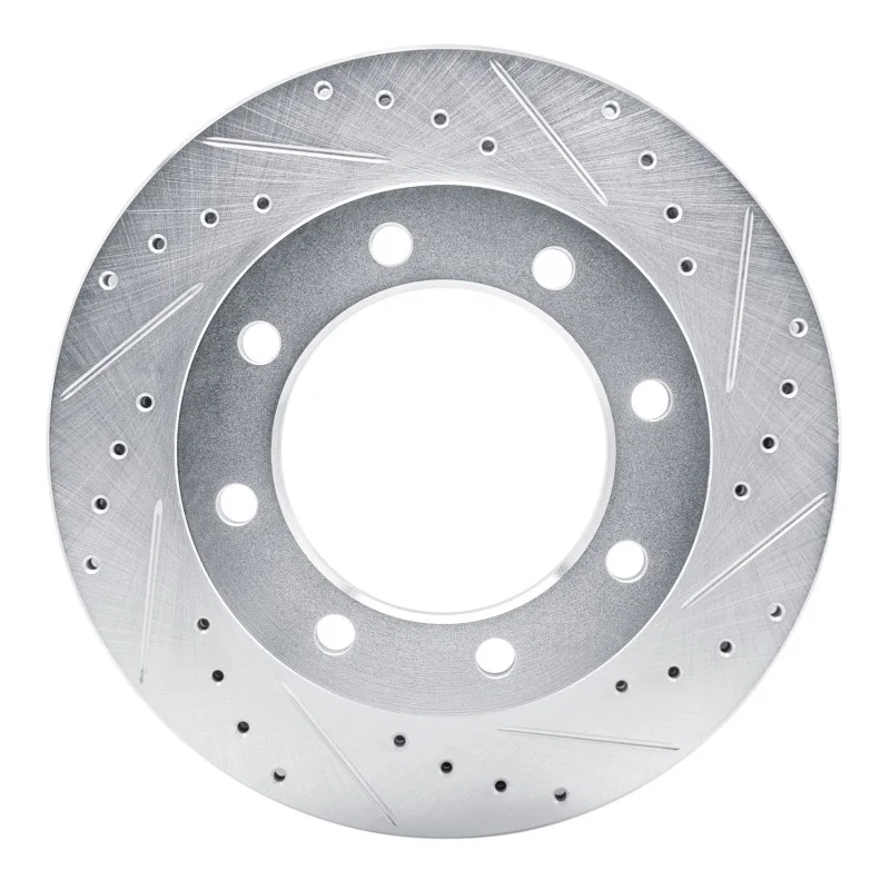 R1 Concepts 631-48003R, R1 77-00 Chevrolet V30 & V3500 Pickup Front Right Drilled & Slotted Silver Brake Rotor