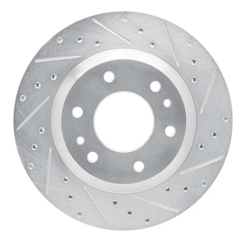 R1 Concepts 631-48044R, R1 02-05 Buick Rainier Front Right Drilled & Slotted Silver Brake Rotor