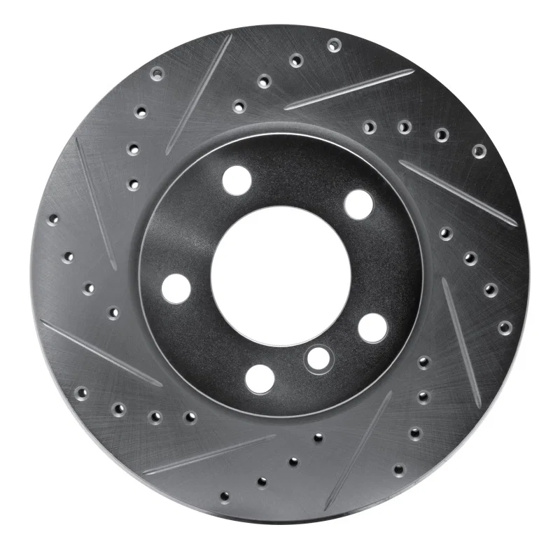 R1 Concepts 631-32009L, R1 11-16 Mini Cooper Paceman Front Left Drilled & Slotted Silver Brake Rotor