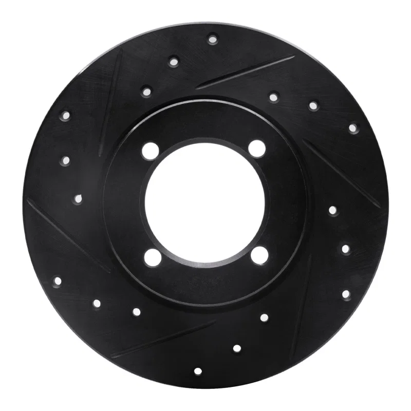 R1 Concepts 633-22000L, R1 67-74 Opel Manta Front Left Drilled & Slotted Black Brake Rotor