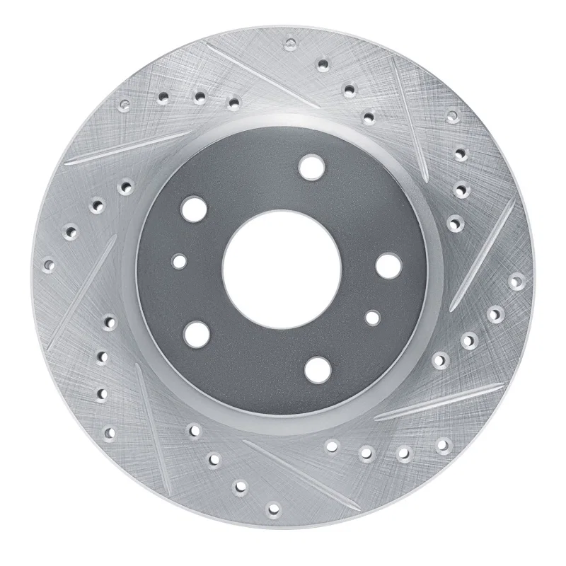 R1 Concepts 631-48012R, R1 88-89 Chevrolet C3500 Front Right Drilled & Slotted Silver Brake Rotor