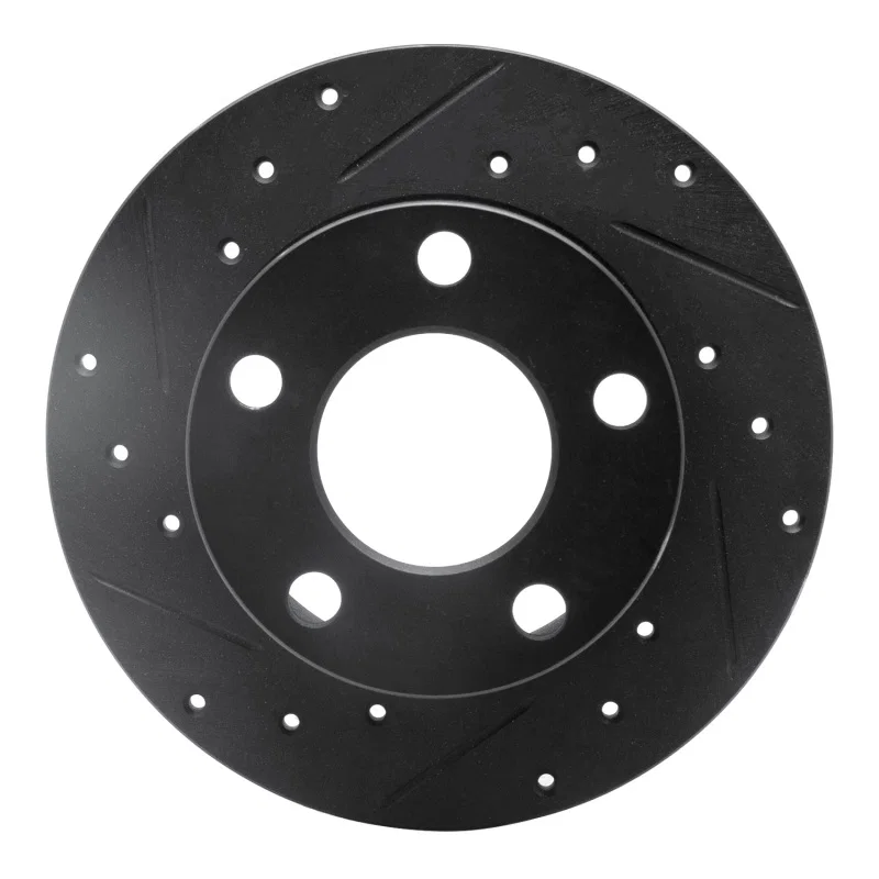 R1 Concepts 633-74011L, R1 92-05 Audi A6 Quattro Rear Left Drilled & Slotted Black Brake Rotor
