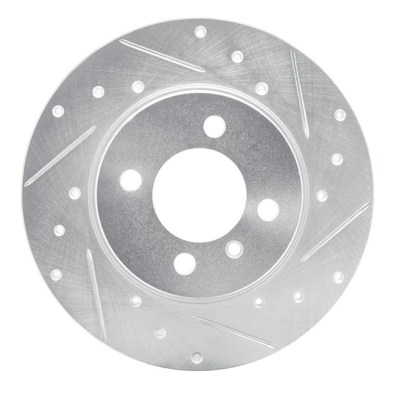 R1 Concepts 631-31009R, R1 84-85 BMW 318I Front Right Drilled & Slotted Silver Brake Rotor