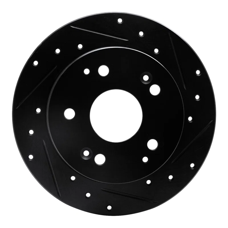 R1 Concepts 633-59026R, R1 97-06 Acura Integra Rear Right Drilled & Slotted Black Brake Rotor