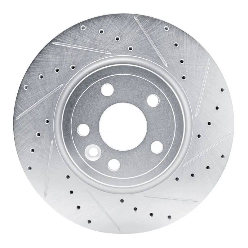 R1 Concepts 631-20038R, R1 17-19 Jaguar F-Pace Front Right Drilled & Slotted Silver Brake Rotor