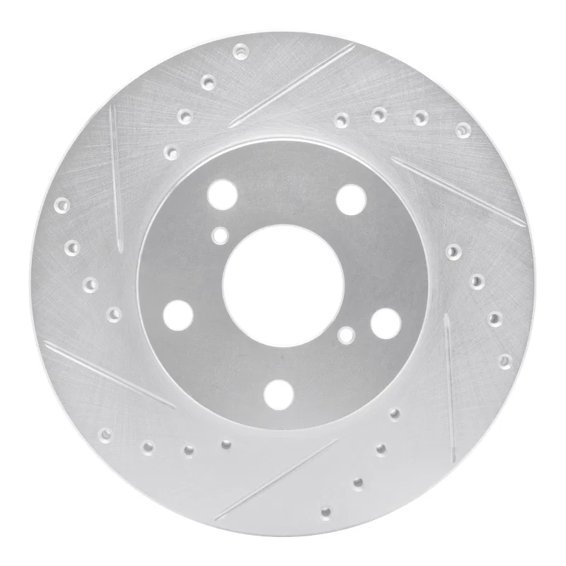 R1 Concepts 631-75003L, R1 92-98 Lexus SC300 Front Left Drilled & Slotted Silver Brake Rotor