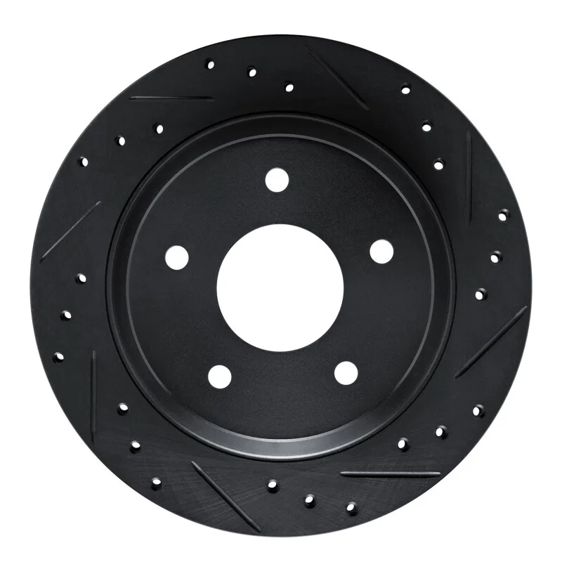 R1 Concepts 633-47015R, R1 84-87 Chevrolet Corvette Front Right Drilled & Slotted Black Brake Rotor