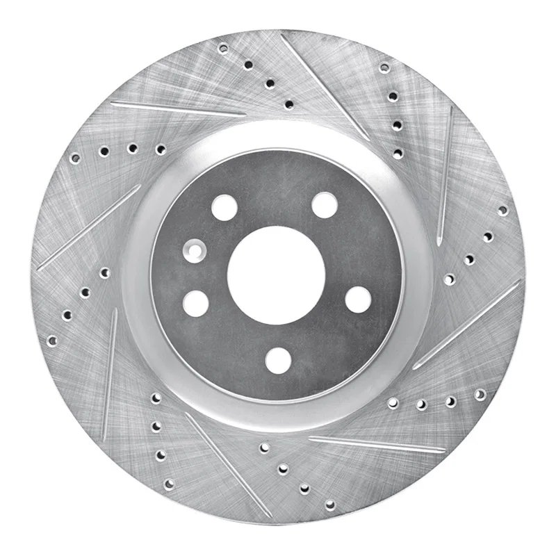 R1 Concepts 631-45017R, R1 09-17 Buick Regal Front Right Drilled & Slotted Silver Brake Rotor