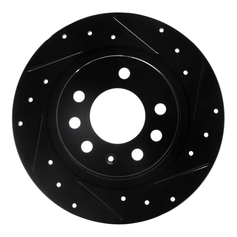 R1 Concepts 633-52006R, R1 85-92 Chevrolet Camaro Rear Right Drilled & Slotted Black Brake Rotor
