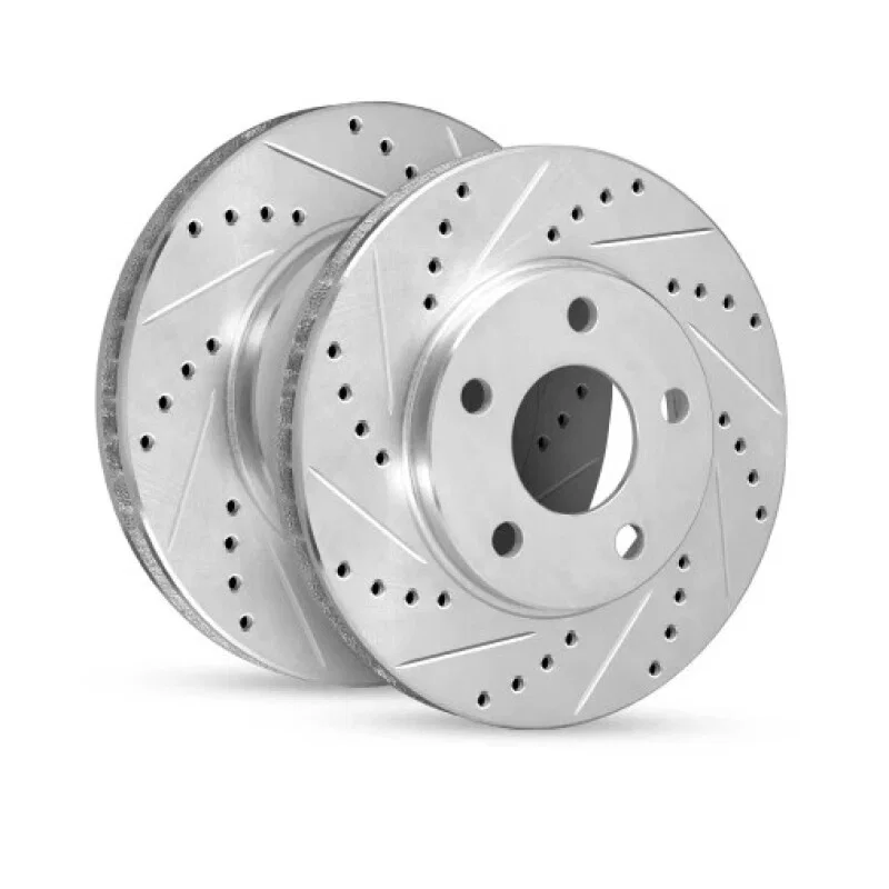 R1 Concepts 631-47051L, R1 15-17 Chevrolet Ss Rear Left Drilled & Slotted Silver Brake Rotor