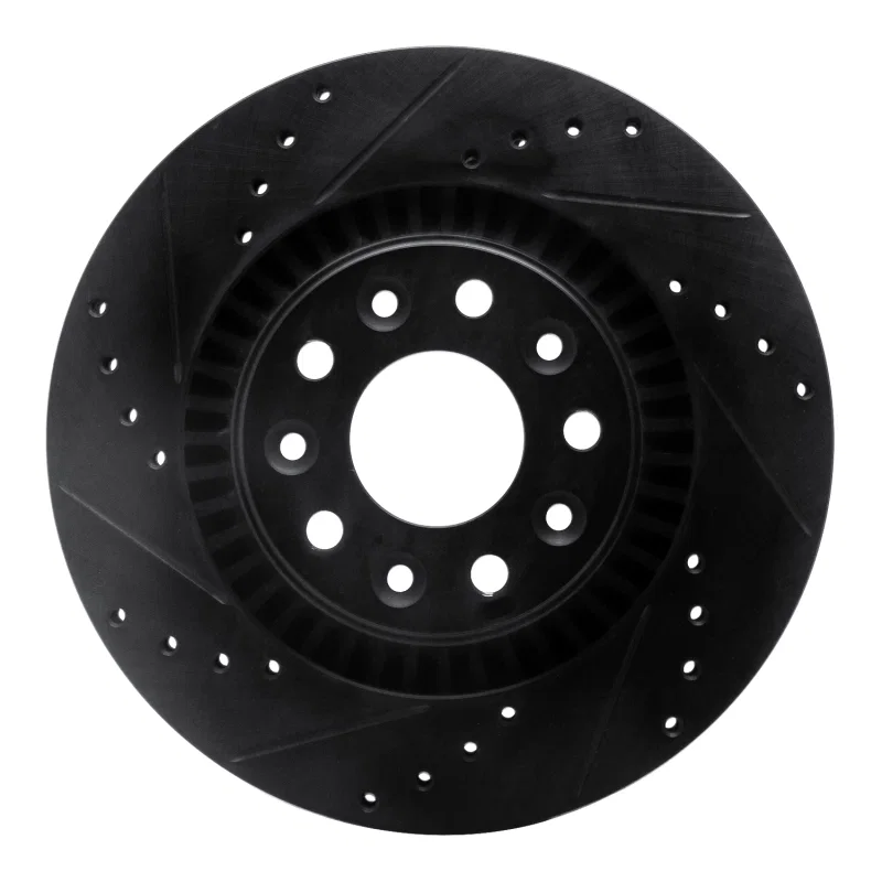 R1 Concepts 633-54052L, R1 05-09 Ford Freestyle Front Left Drilled & Slotted Black Brake Rotor